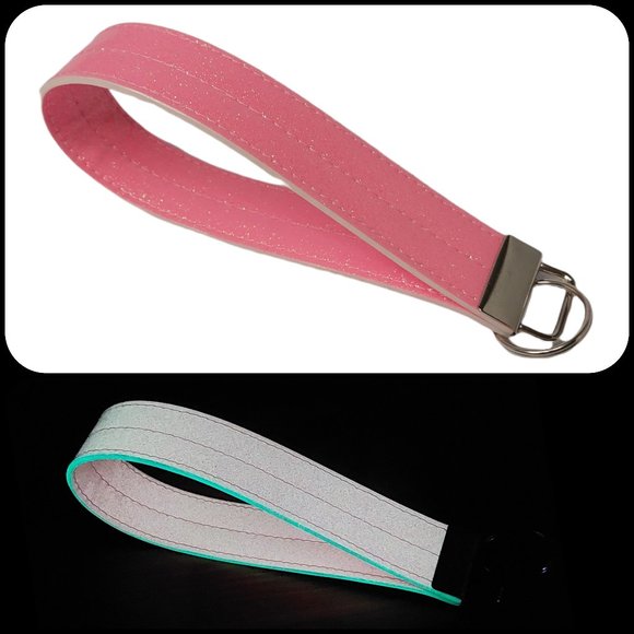 Glow in the Dark Key Lanyard Wristlet Strap Made in USA Rainbow Spiderweb Goth - Picture 4 of 8